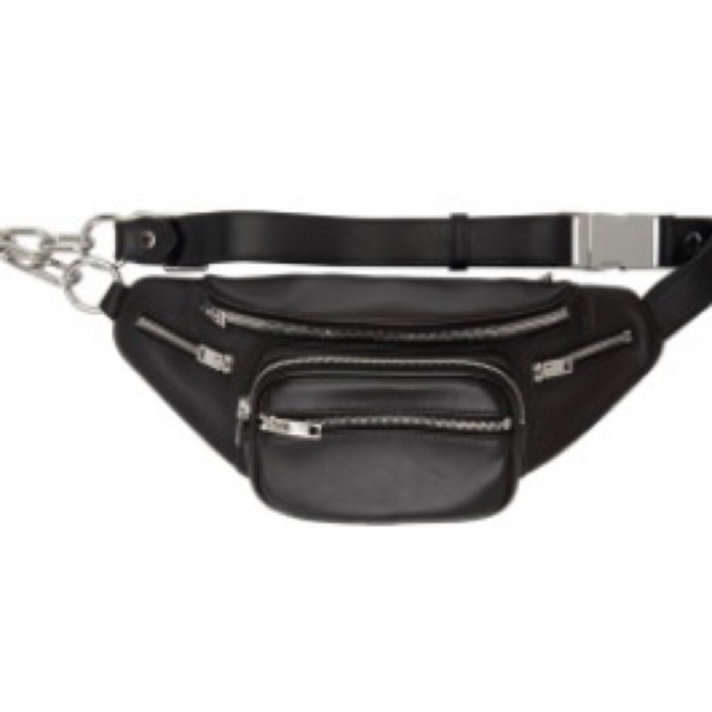 Black Leather Men's Belt Bag